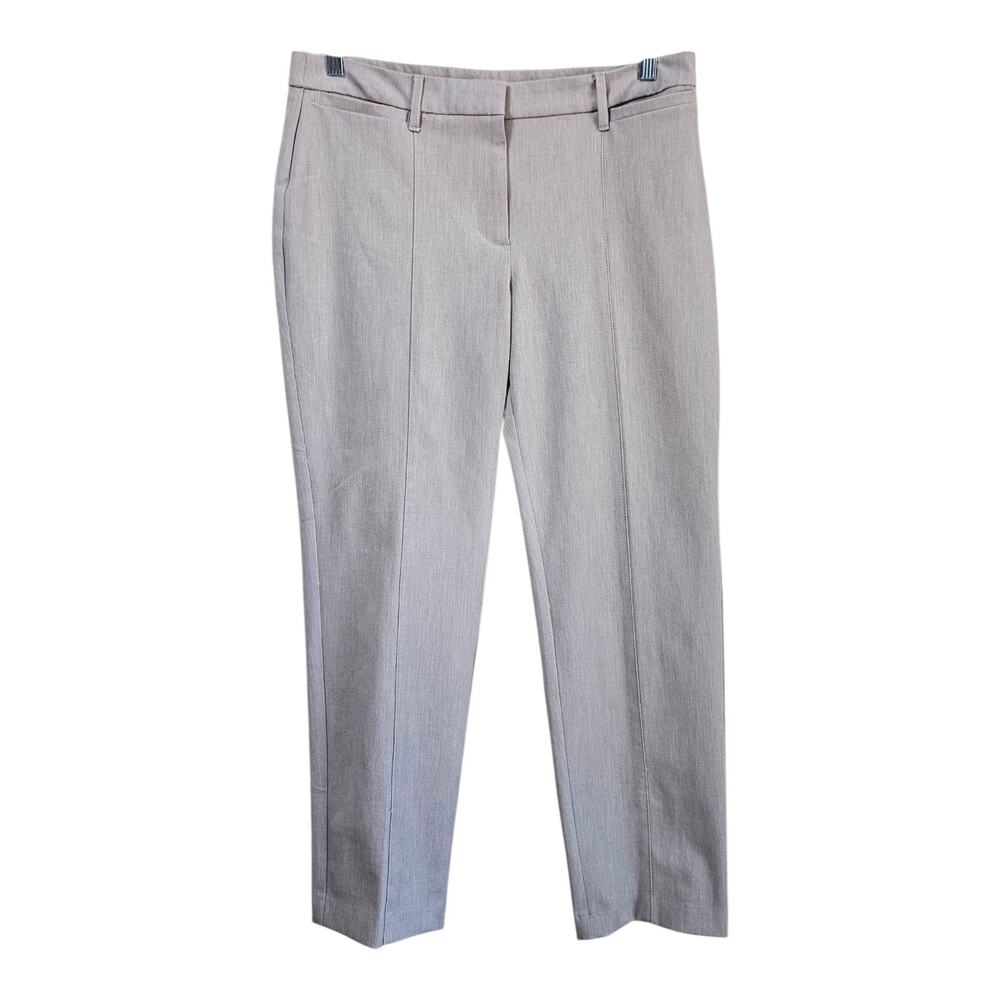 J JILL Women's 12 Dress Pants Beige Zip Straight Leg Center Seam Ankle 33 x 27.5